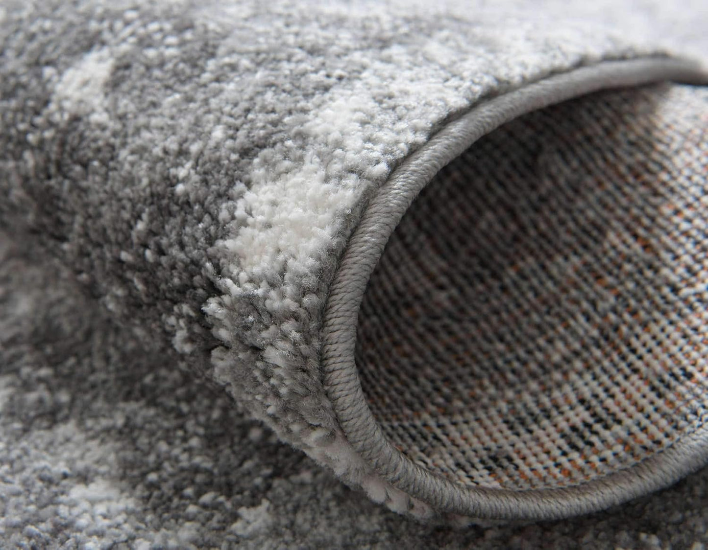 Unique Loom Rosso Collection Vintage, Traditional, Bohemian, Geometric, Distressed, Southwestern Area Rug (4' 0 x 4' 0 Round, Gray/Ivory)