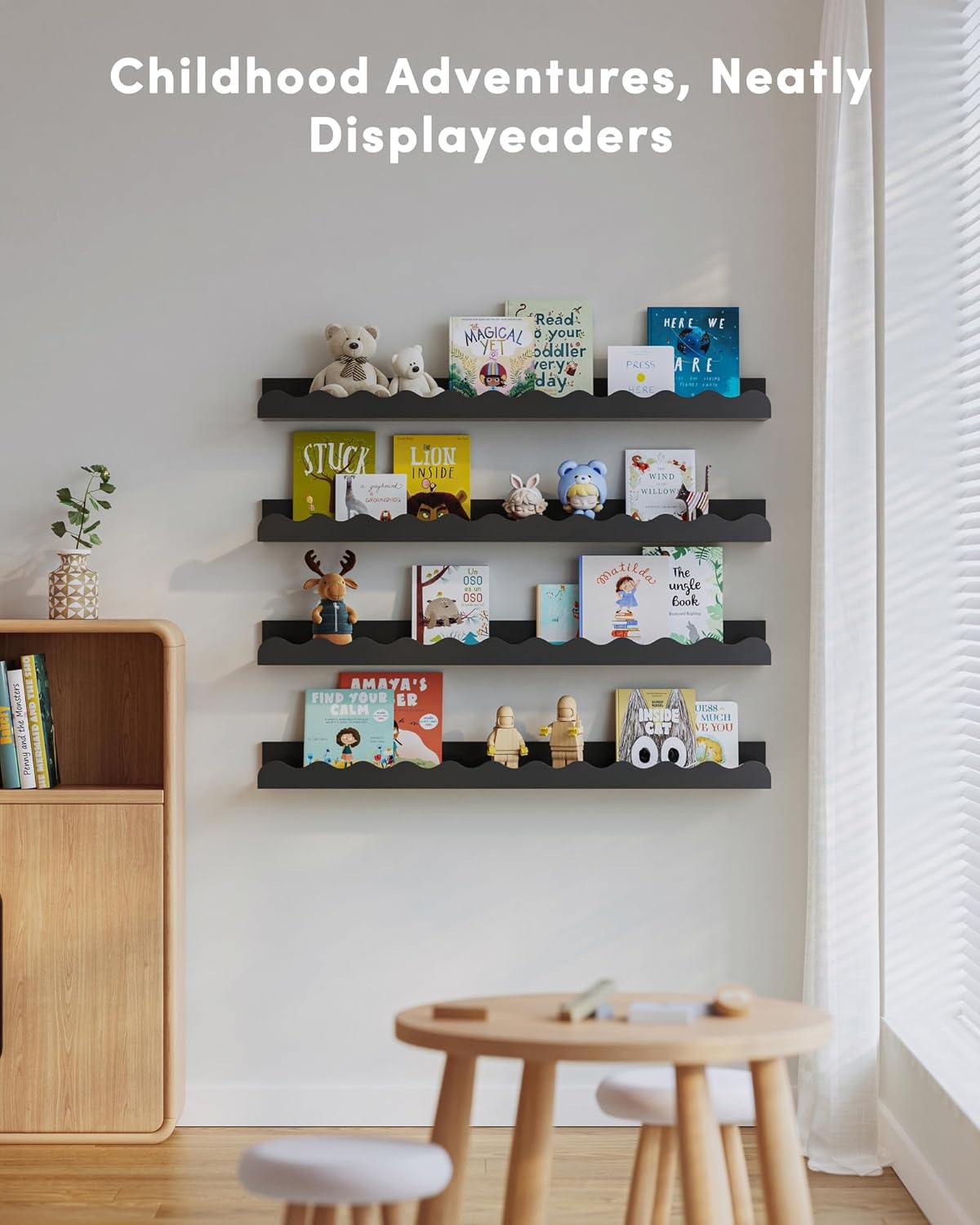 Nusery Shelves (23 Inches, Black)