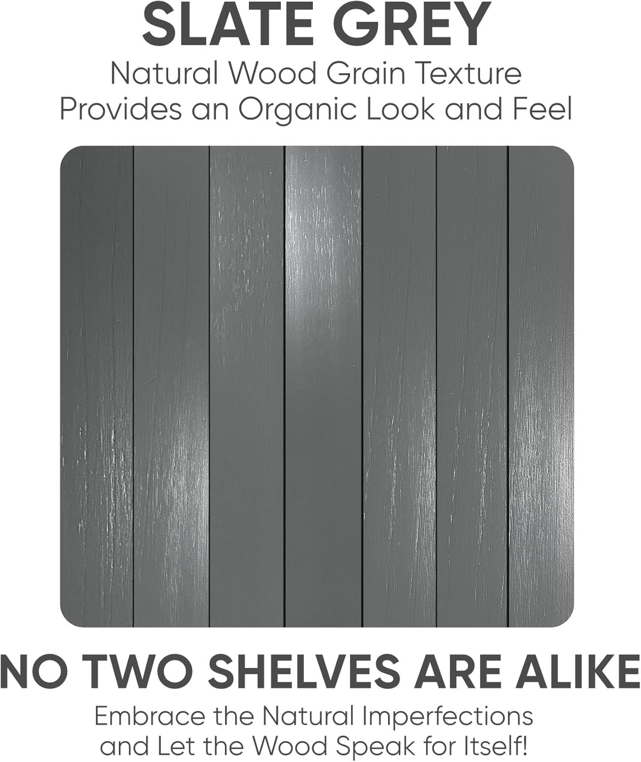 Homeforia Gray Floating Shelf 48 inch, High End Solid Real Wood 48inch Floating Shelves for Wall Mounted, Grey Wooden 48 inches Long Floating Shelves, Heavy Duty Bracket, 48 X 6.5 X 1.75 in, Set of 2