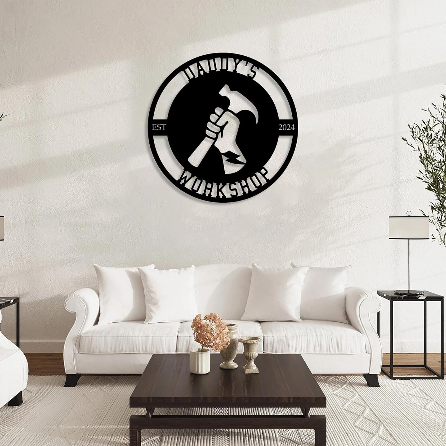 Personalized Metal Signs | Custom Plaque Wall Art | Worshop Metal Sign | Custom Sign Outdoor Metal | Custom Work Shop Metal Sign | Shop Signs | Personalized Father Gifts | Family Name Sign