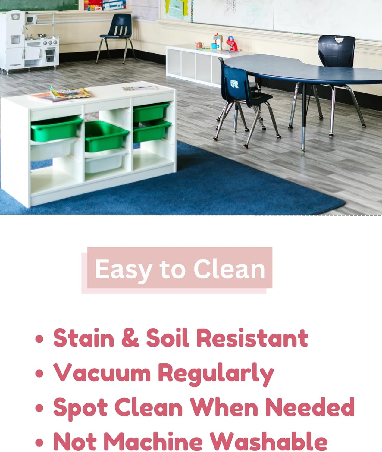 KOECKRITZ Soft and Colorful Kids Classroom Area Rugs (Passes Flammability Pill Test) Many Sizes and Bright Colors to Select from (6' x 9', Eggplant)