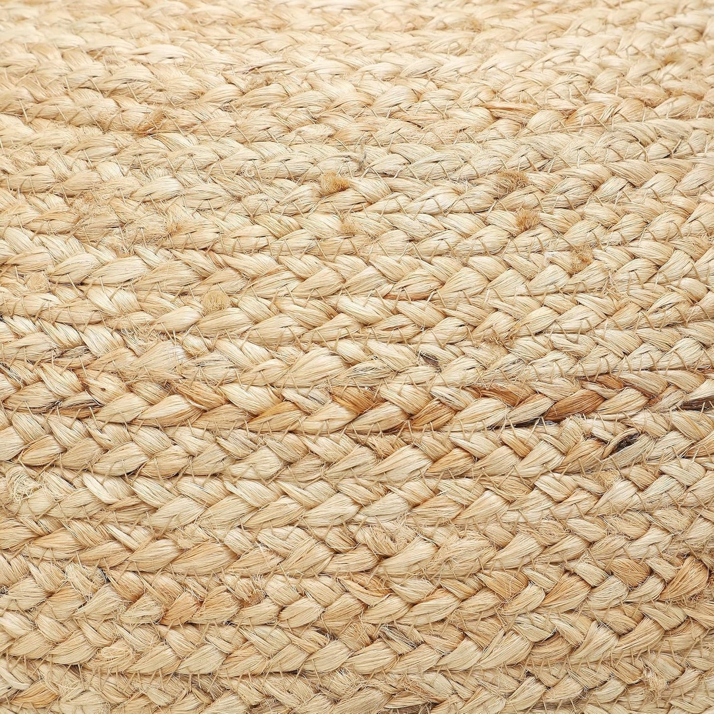 REDEARTH · Jute Circular Pouf Ottoman - Braided Pouffe Accent Sitting Round Footrest for Living Room, Bedroom, Nursery, kidsroom, Patio, Gym; 100% Jute Set of 2 (19.5"x19.5"x14"; Jute Natural)