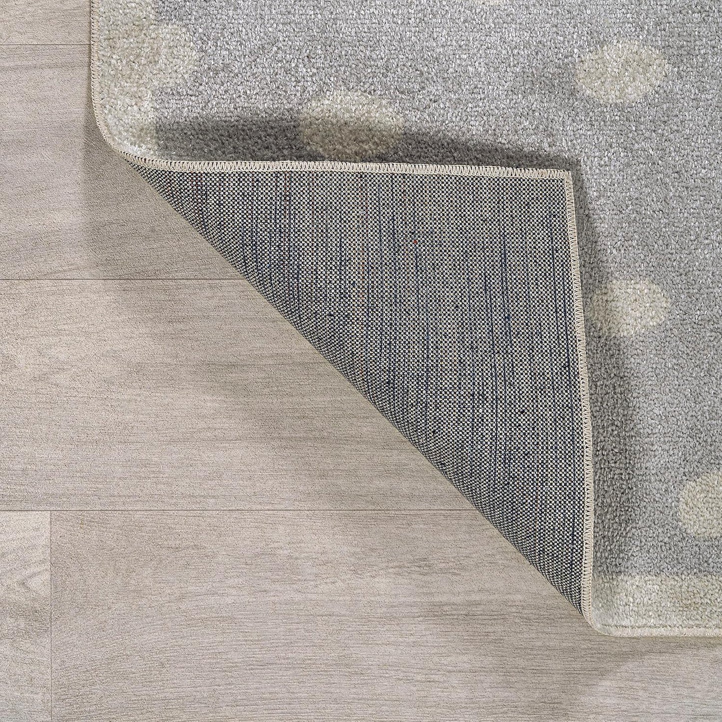 JONATHAN Y Machine-Washable Gray/Ivory/Yellow Runner Rug, 2x8, Minha Rainbow Dots, Kids & Novelty, Casual, Classic, Bedroom, Kitchen, Living Room, Easy-Cleaning, Non-Shedding (KDW102A-28)