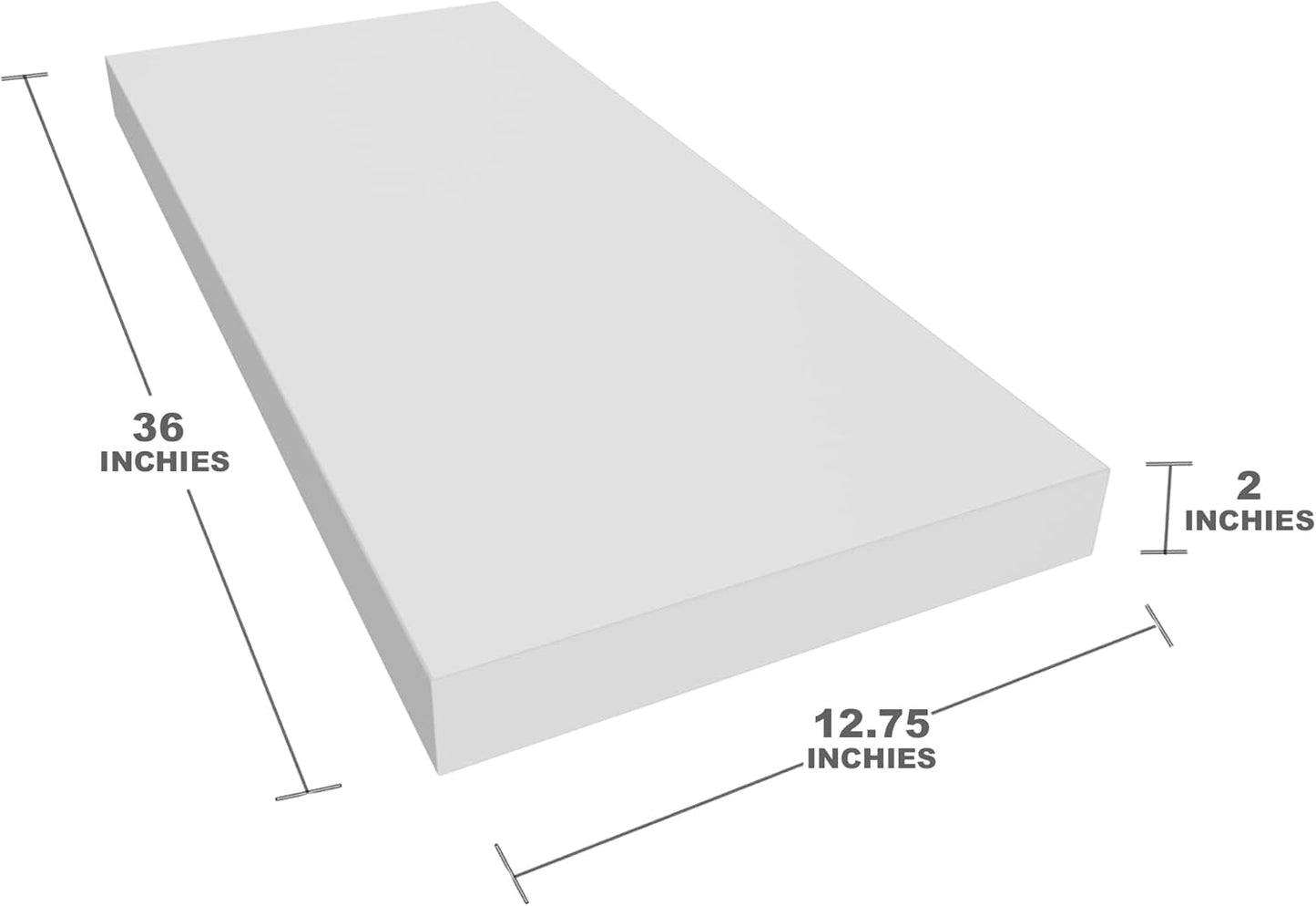 Floating Shelf, Set of 2 Wall Shelf, 36 in W x 12.75 in D x 2 in H Wooden Floating Wall Shelf with Invisible Brackets for Living Room/Bedroom/Bathroom/Kitchen Storage and Decor, White