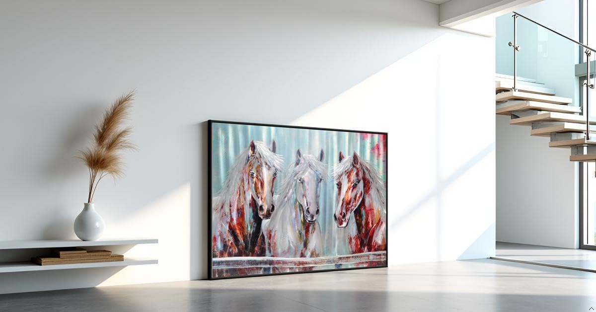 Yihui Arts Modern Contemporary 3D Aluminum Horse Metal Wall Art Sculpture for Home Decor