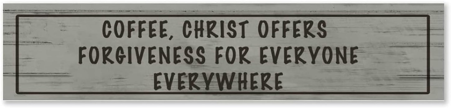 Generic Wood Sign Coffee Offers Forgiveness for Everyone Everywhere Rustic Wooden Hanging Sign Home Farmhouse Kitchen Wall Decor 16 x 4 Inch