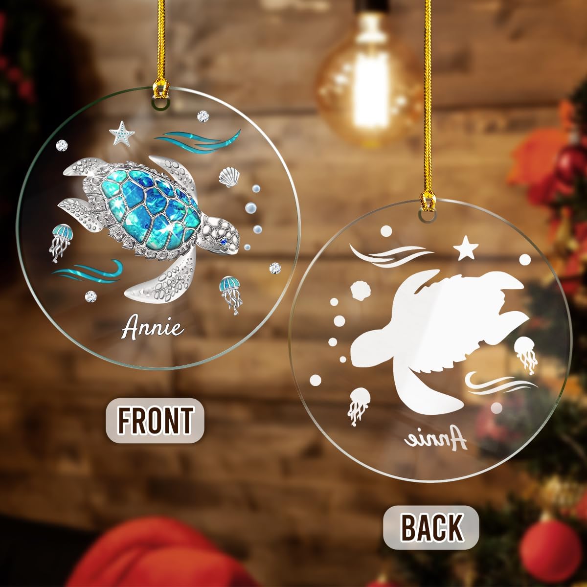 Personalized Custom Photo Round Acrylic Ornaments - Create Keepsake Gifts for Couple, Wife, Husband, Boyfriend, Girlfriend