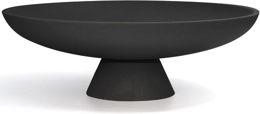 Large Decorative Bowl, Modern Resin Pedestal Bowl for Home Decor, Stylish Fruit Bowl for Kitchen Counter, Chic Key Holder for Entry Table, Matte Black