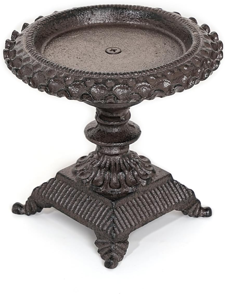 Sungmor Cast Iron Candle Holder - Rustic Style Decorative Pillar Candle Holders, Center Pieces Decoration for Table, Modern Farmhouse French Country Decor, 6.5" Candle Stand Fits Multi-Size Candles
