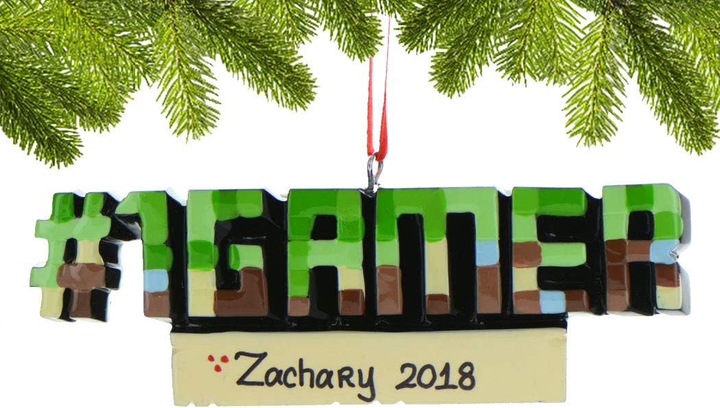 Elves Personalized Gamer Ornaments - Blonde Girls Video Game Ornaments for Christmas Tree