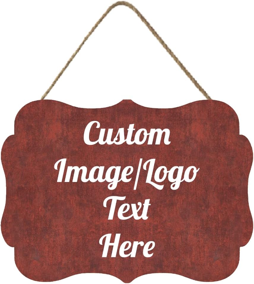 Personalized Wooden Welcome Sign Front Door Decor - Customized Text/Images - Farmhouse Style - 11.2 * 8 Inch