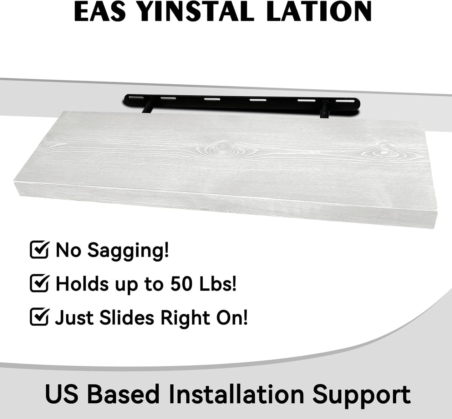 BGMG Wood Floating Shelves 30 inch Set of 2,White Floating Shelves for Wall,Solid Wood Wall Shelves for Bathroom Living Room Bedroom Kitchen Farmhouse -30x 6.7 x1.25 inch