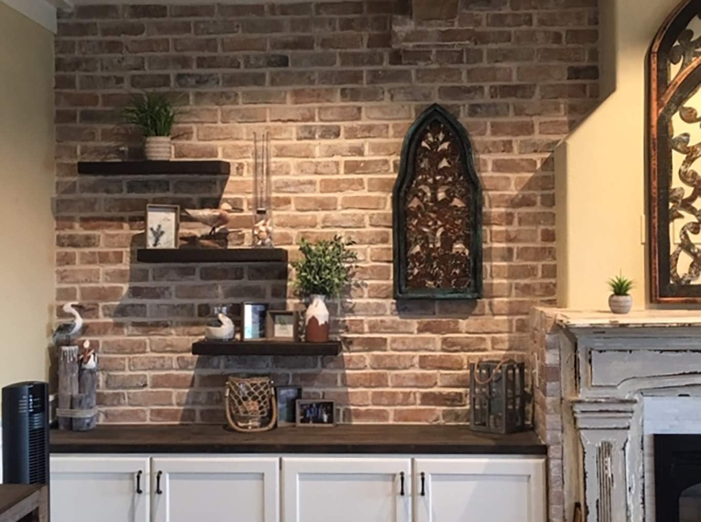 joelsantiques 18 Inch Wooden Floating Shelves for Wall - 18x6x2 in - Made of Natural Wood - Short Heavy Duty Rustic Wall Shelves for Bedroom - Perfect for Bathroom, Kitchen - Mocha