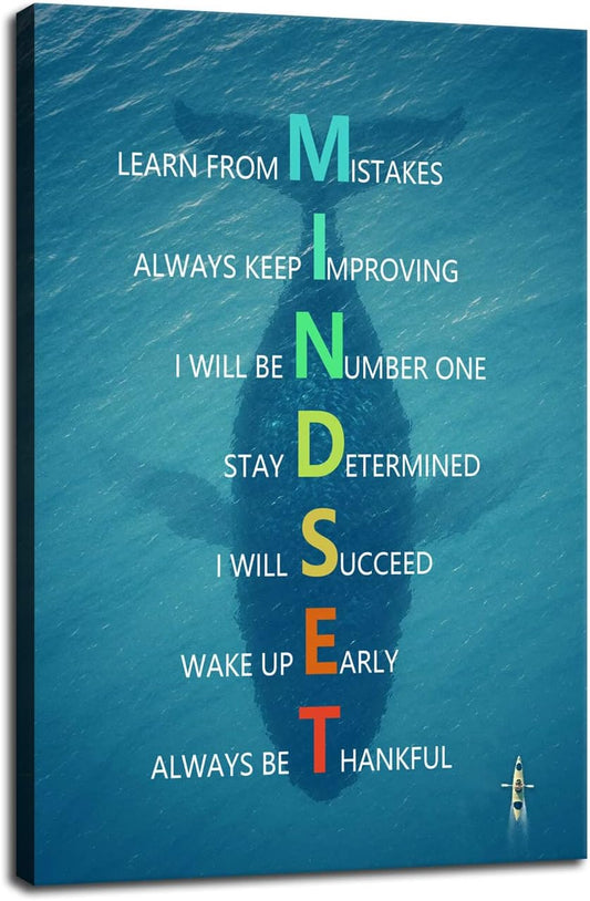 Inspirational Entrepreneur Quotes Mindset Poster Motivational Canvas Wall Art Print Artwork Painting Picture for Framed Home Decoration Living Room Office Ready to Hang [12''W X 18''H]