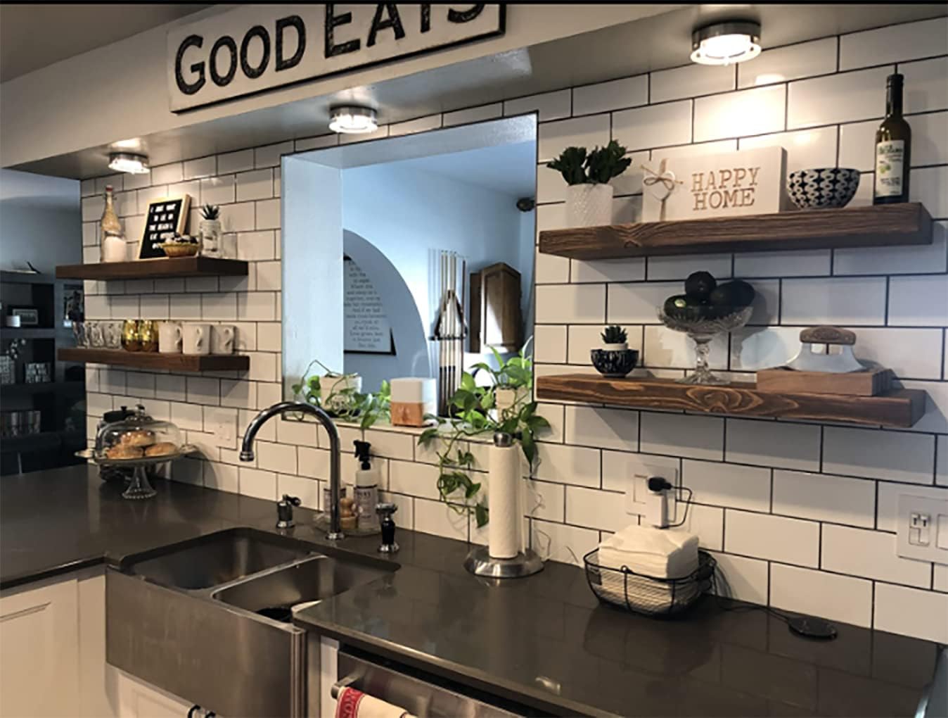 joelsantiques - 36 Inch Wooden Floating Shelves for Wall - 36x8x2 in - Made of Natural Wood - Heavy Duty Rustic Wall Shelves for Bedroom - Perfect for Living Room, Kitchen - Medium Brown