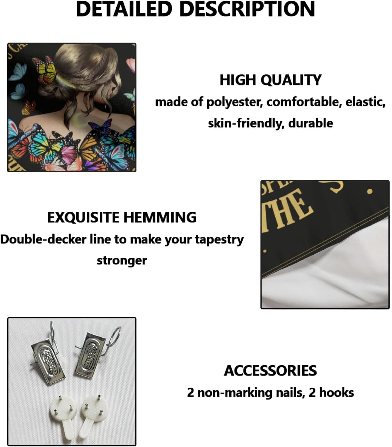 Inspirational Quote Tapestry Positive Motivational Uplifting Encouragement Gifts for Women Teens Girls,Inspirational Gift Wall Decor for Bedroom,They Whispered to Her You Cannot Withstand The Storm