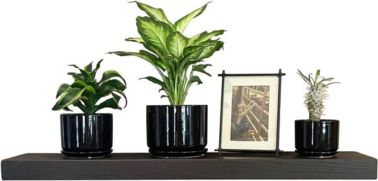 joelsantiques 36 Inch Wooden Floating Shelves for Wall - 36x8x2 in - Made of Natural Wood - Heavy Duty Rustic Wall Shelves - Made in USA - Perfect for Living Room, Kitchen - Mocha