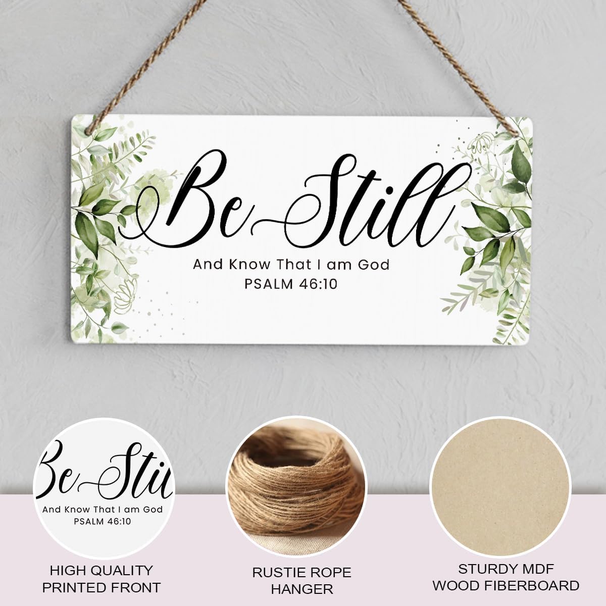Be Still And Know That I Am God Prayer Room Decor Rustic Bible Verse Sign Scripture Printed Wood Sign Wall Art Religious Gifts Faith Based Gifts
