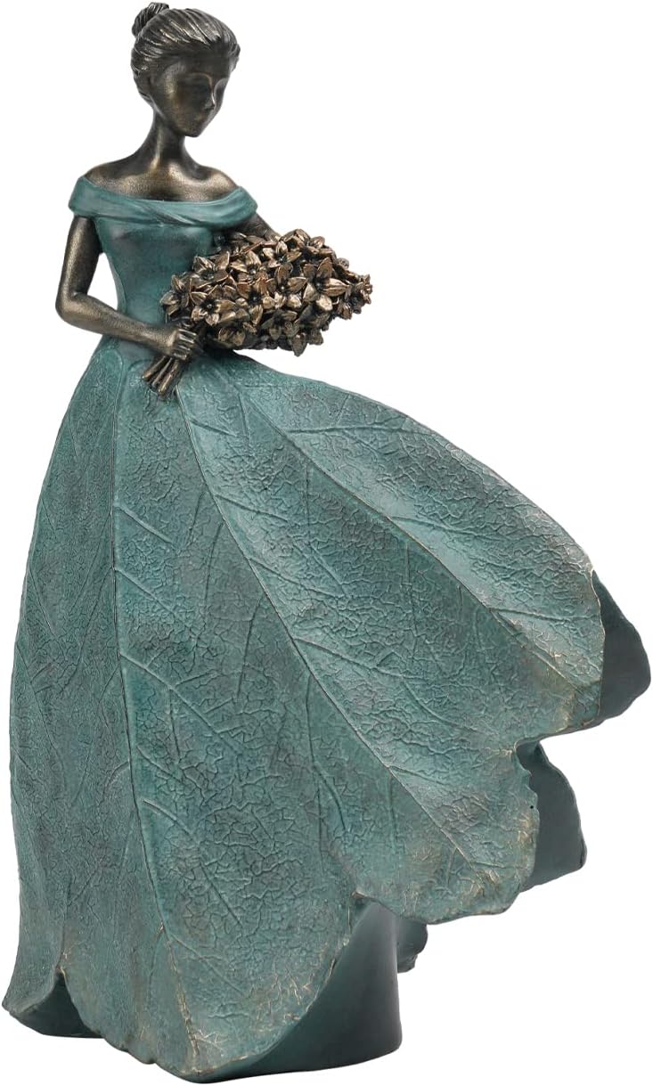 Guichifun Fairy Statue Collection Home Decoration - Leaf Angel Girls Resin Modern Table Decor for Living Room Office Sculpture Decor for Women Indoor Rustic Figurines Gift 5 x 3 x 7.5 Inch