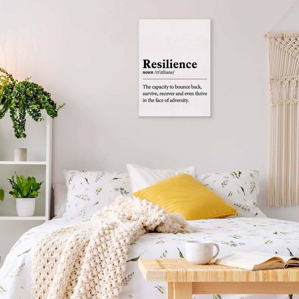 Inspirational Wall Art Decor Motivational Poster Framed Painting Print Resilience Definition Canvas Artwork for Home Office Decor 12 X 15 Inch