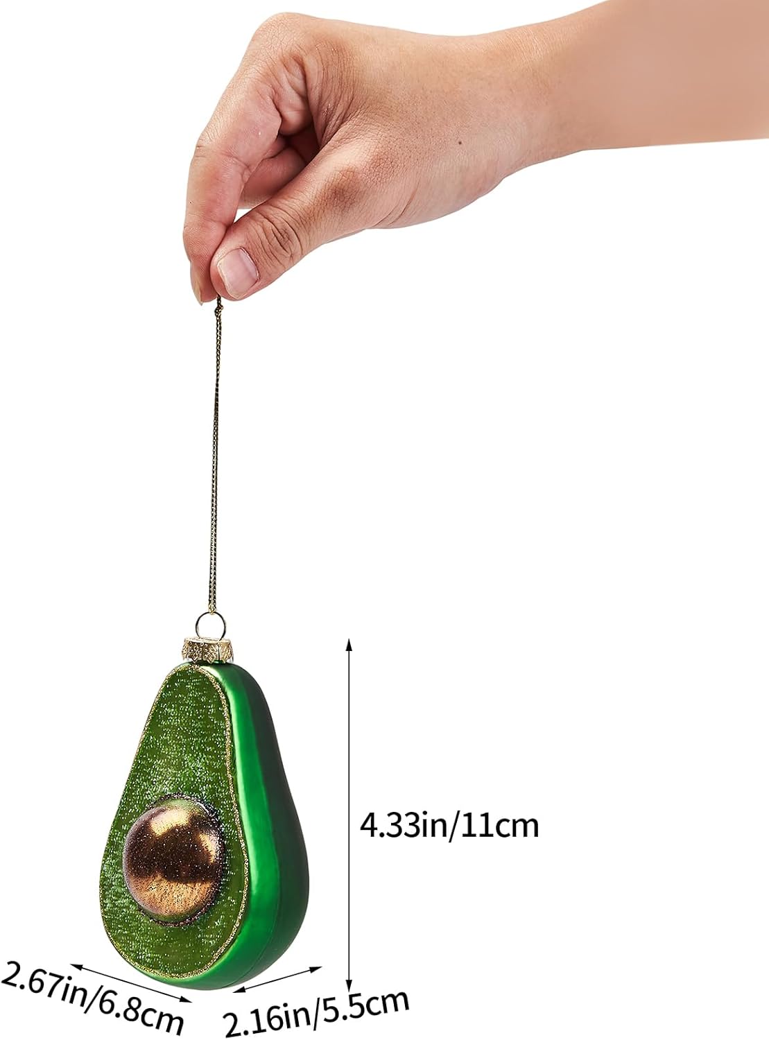 Hanging Christmas Ornaments, 2025 Glass Blown Christmas Tree Ornaments, Christmas Tree Decorations, Funny Gifts & Home Decor, Avocado