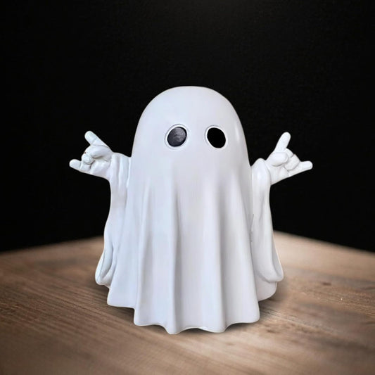 Halloween Ghost Figurine, Rock Spooky Resin Statue, Cute Decor for Halloween Decorations Indoor, Funny Porch and Indoor Spooky Home Decor Gifts
