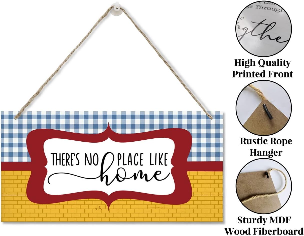 EDCTO Decorative Sign, Rustic Home Wall Art, 12 x 6 Inches, MDF Wood, Hanging Mount