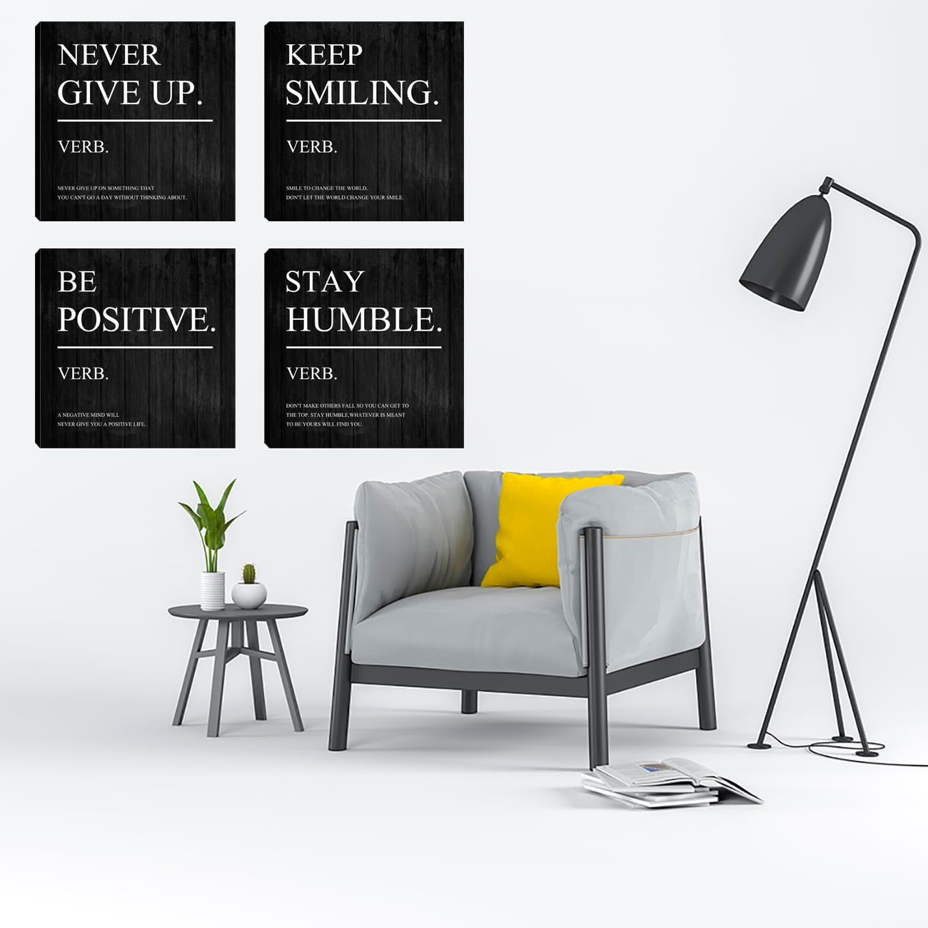 Inspirational Canvas Wall Art, Quotes Motivational Wall Decor Print Pictures for Office Wall Decor, Entrepreneur Poster Framed Artwork for Women Men Home Bedroom Living Room Decor Decoration 16”X16”X4