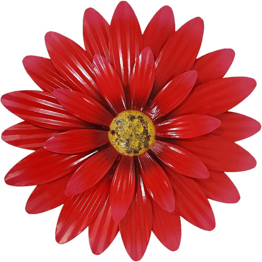 Metal Flowers Outdoor Decor 13" Metal Sunflower Wall Art Decorations Sunflower Wall Decor for Kitchen Living Room Porch Garden Yard