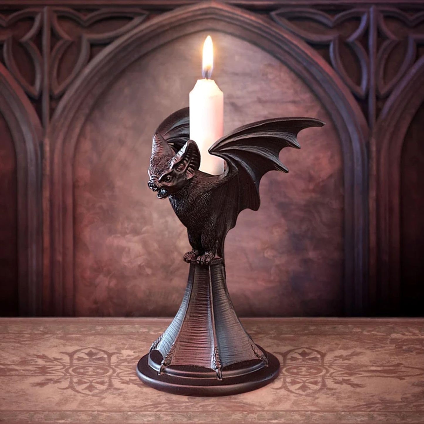 Gothic Candleholder Bat Candle Holder for Halloween, Resin Ornament, Home Desktop Decoration, Christmas Decor, Party Favors