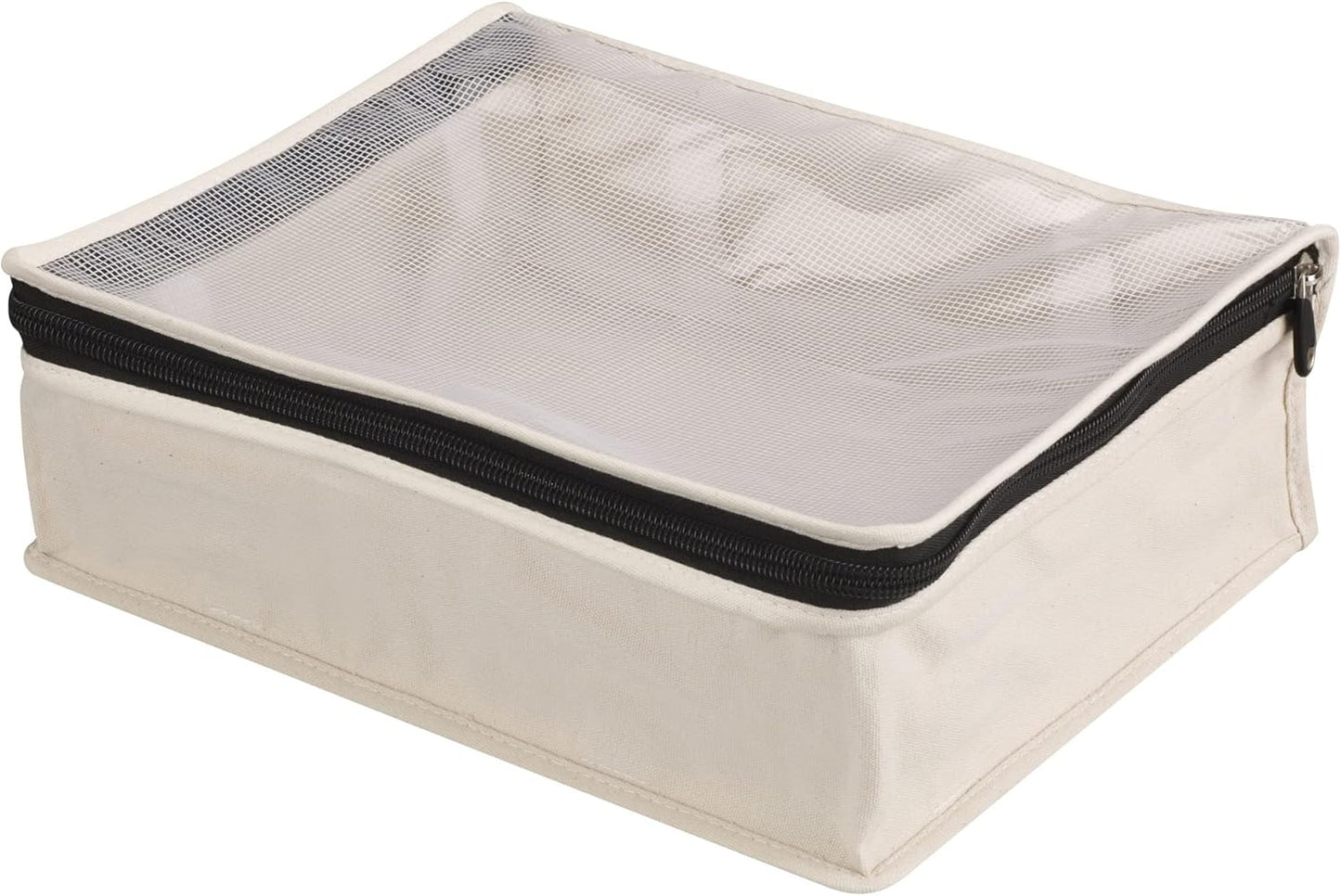 Household Essentials 3321-1 Cedarline Natural Cotton Canvas Zippered Sweater Bag | Storage Bag for Closets and Under the Bed | 2-Pack