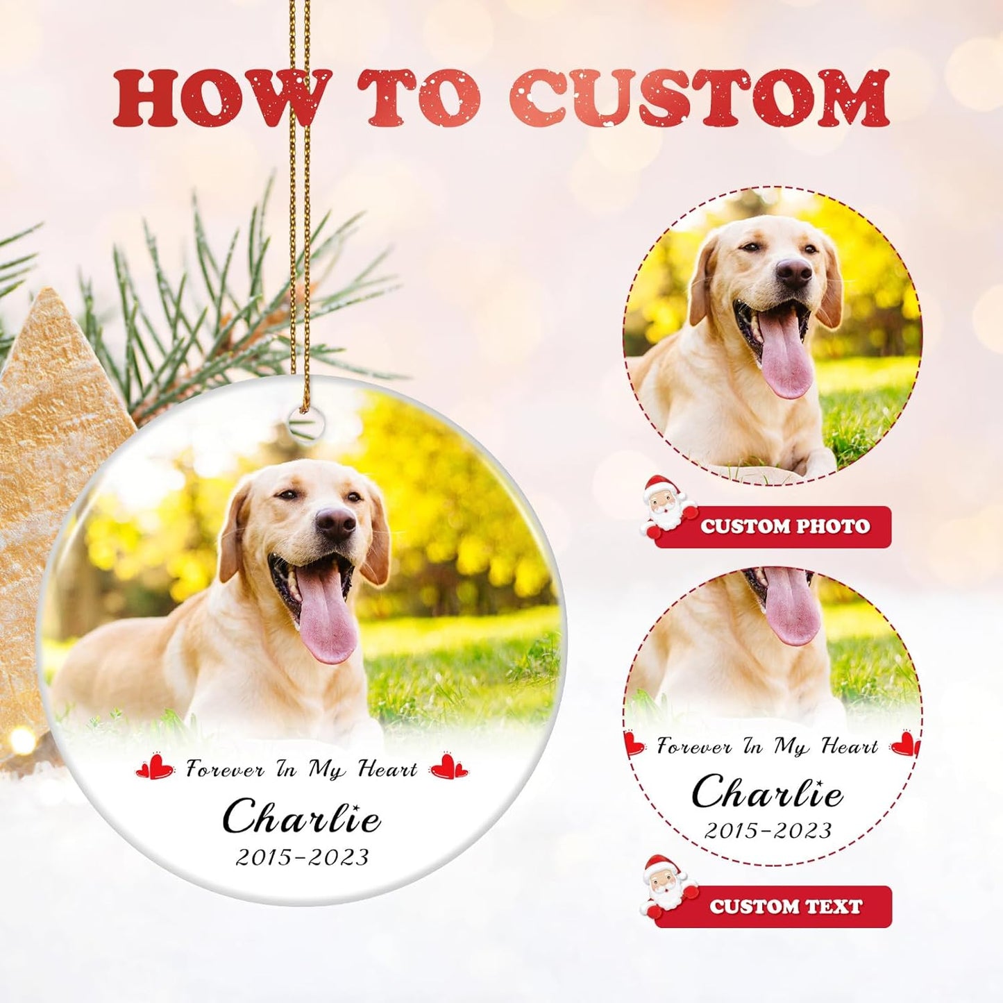 Personalized Pet Memorial Gifts, Custom Photo, Name & Dates, Dog Memorial Gifts for Loss of Dog, Cat, Customized Sympathy Keepsake Ornament 2025