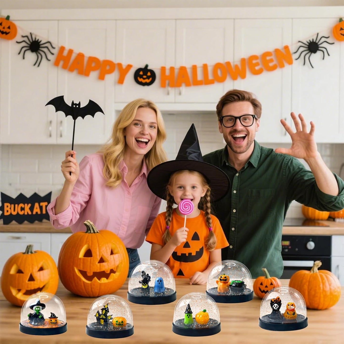 Halloween Snow Globes Making Kit - Make Your Own Snow Globes, Halloween Crafts for DIY Water Globes, Halloween Activities and Gift, Halloween Decorations for Home(6 Packs)