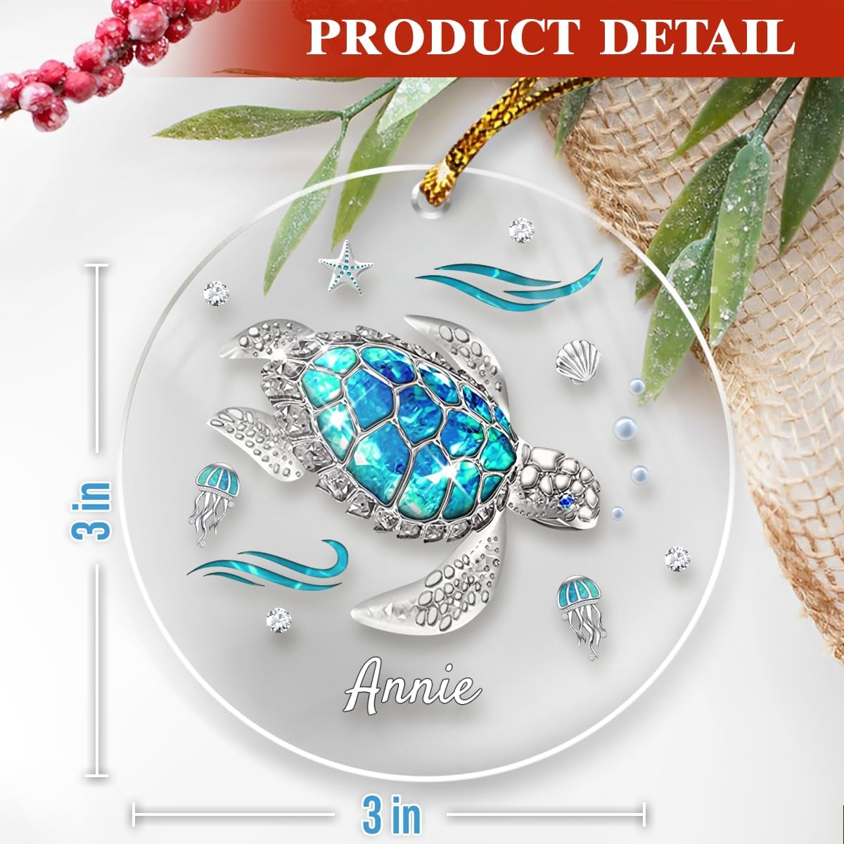 Personalized Custom Photo Round Acrylic Ornaments - Create Keepsake Gifts for Couple, Wife, Husband, Boyfriend, Girlfriend