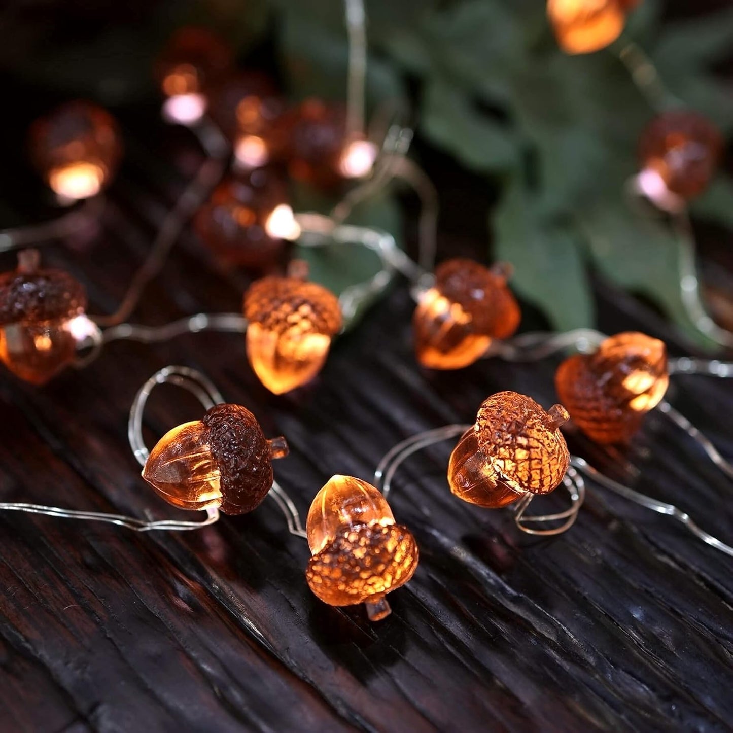 Thanksgiving Acorn Lights Fall Garland Decorative Fairy String Light Cute Novelty Lights 30 LEDs 10 ft USB or Battery Operated for Bedroom Wedding Xmas Harvest Decor
