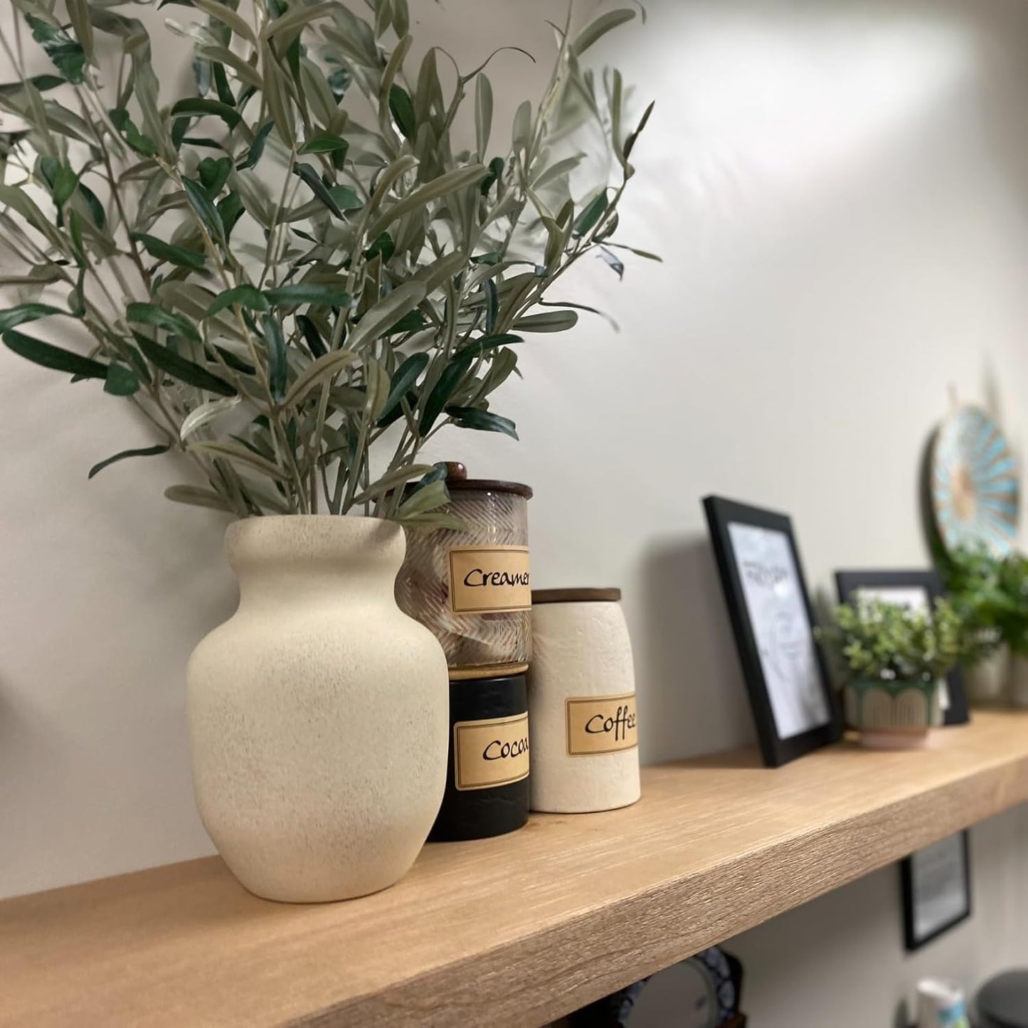 joelsantiques 36 Inch Wooden Floating Shelves for Wall - 36x6x2 in - Made of Natural Wood - Long Heavy Duty Rustic Wall Shelves for Bedroom - Perfect for Living Room, Kitchen - Natural