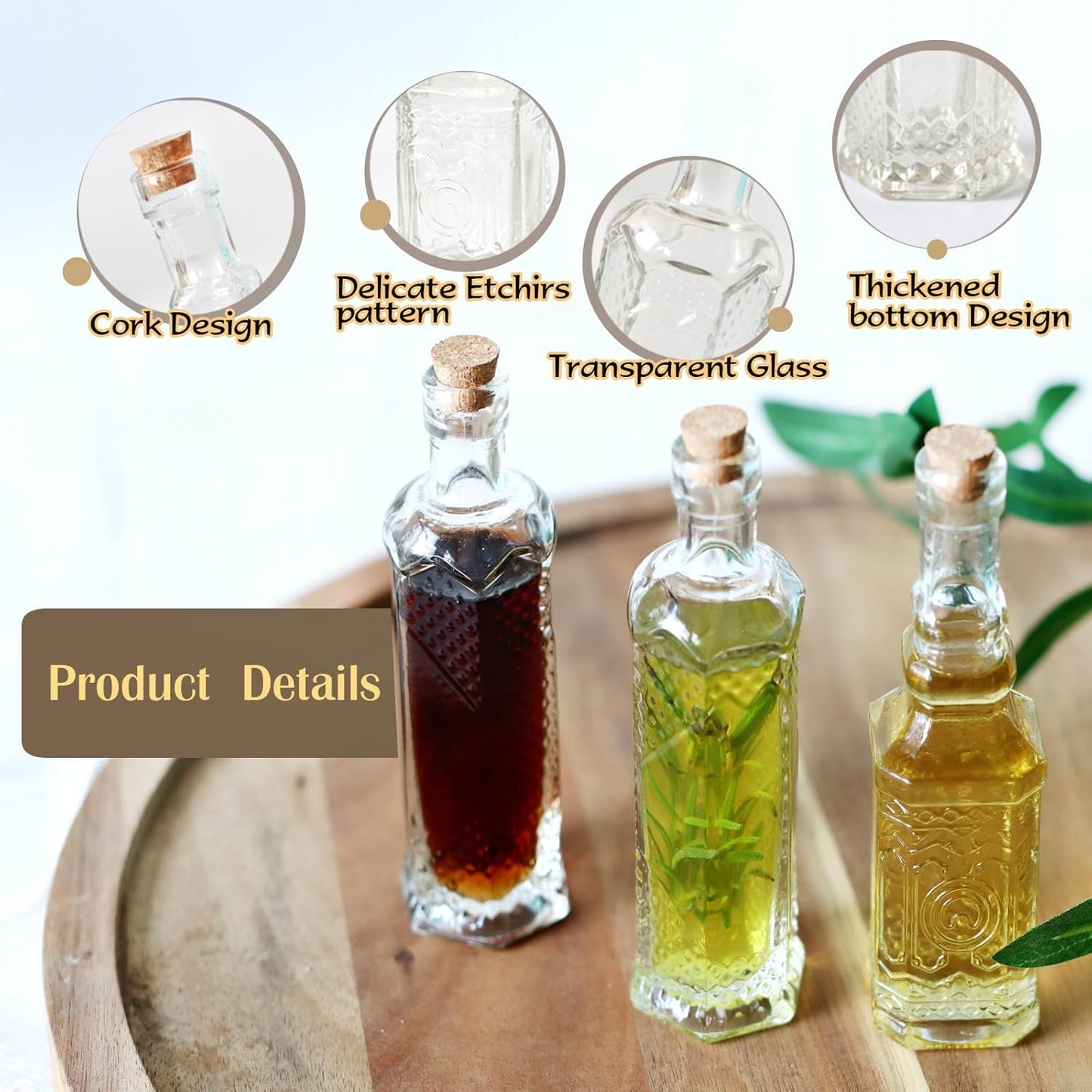 24 pcs Small Mini Clear Vintage Glass Bottles with Corks, Small Bud Vases, Decorative, Potion Bottles, 1.6oz for Party Wedding DIY Decoration/ Sand Art Bottles/Spell Jars/Message In a Bottle Kit