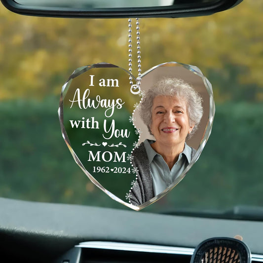 2025 Personalized Memorial Hanging Glass Ornament - Christmas, Birthday, for Loss of Mom or Loved One - Custom Photo in Loving Memory Keepsake Decoration