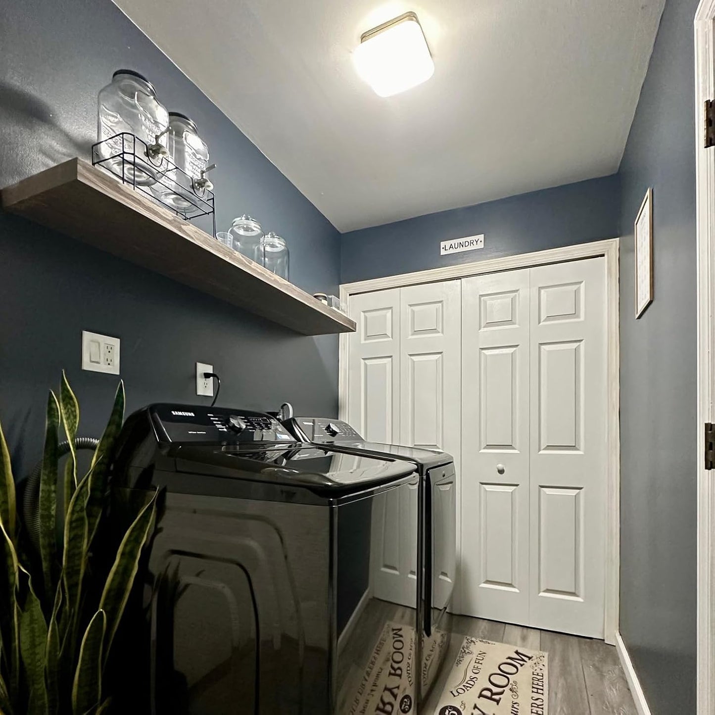 joelsantiques 72 Inch Wooden Floating Shelves for Wall - 72x12x2 in - Made of Natural Wood - Long Heavy Duty Rustic Wall Shelves for Bedroom - Perfect for Living Room, Kitchen - Gray