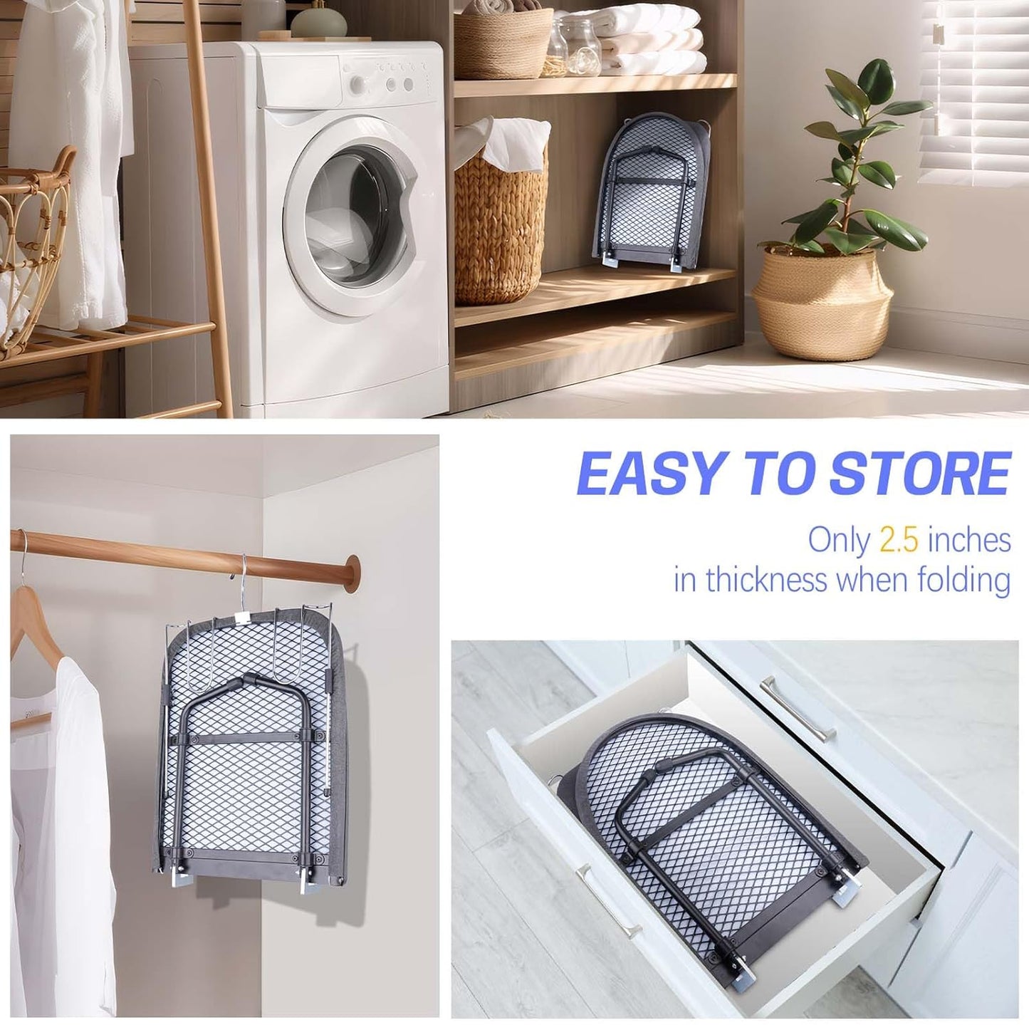 Tabletop Ironing Board with Iron Rest, Metal Mesh Panel Mini Ironing Board with Heat Resistant Cover, Portable Small Iron Board Foldable for Dorms, Apartment and Travel, 32" x12'', Grey