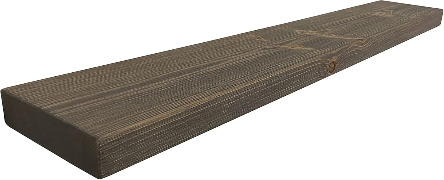 Joel's Antiques - 54 Inch Wooden Floating Shelves for Wall - 54x8x2 in - Made of Natural Wood - Long Heavy Duty Rustic Wall Shelves for Bedroom - Perfect for Living Room, Kitchen - Grey