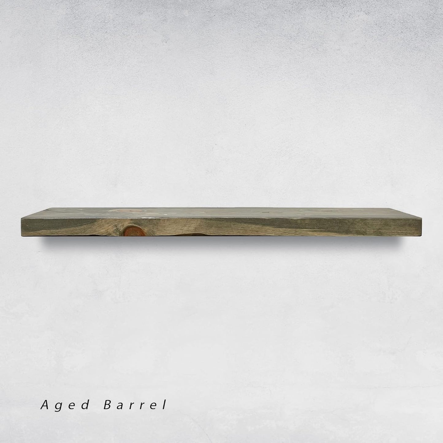 URBANDI, Rustic Floating Shelves, Set of 2, Hidden Bracket, Solid Wood, Heavy Duty, Wall Mounted Shelves, (Grey, 48Wx8D)