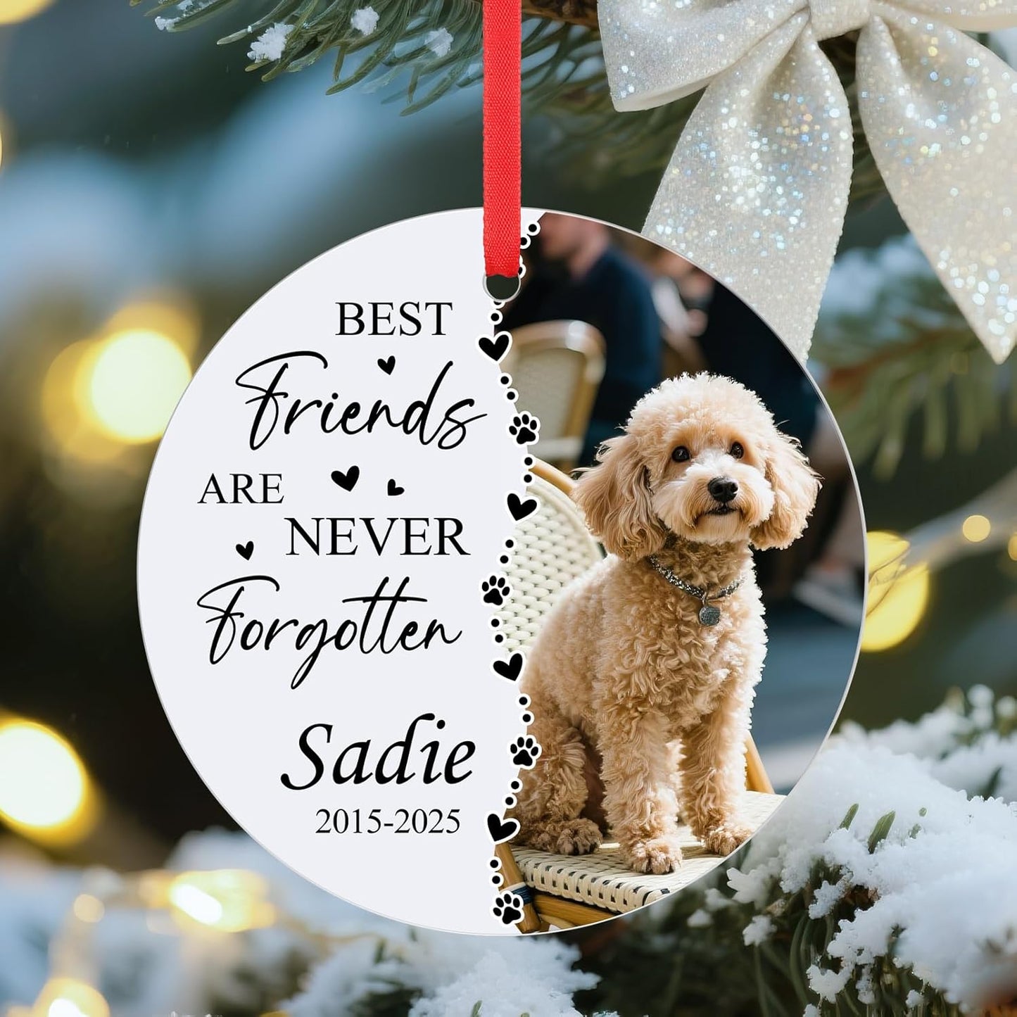 Personalized Pet Memorial Gifts - Custom Photo, Name & Dates - Sympathy Keepsake Gift for Loss of Loved One - Pet Memorial Ornament for Loss of Dog, Cat