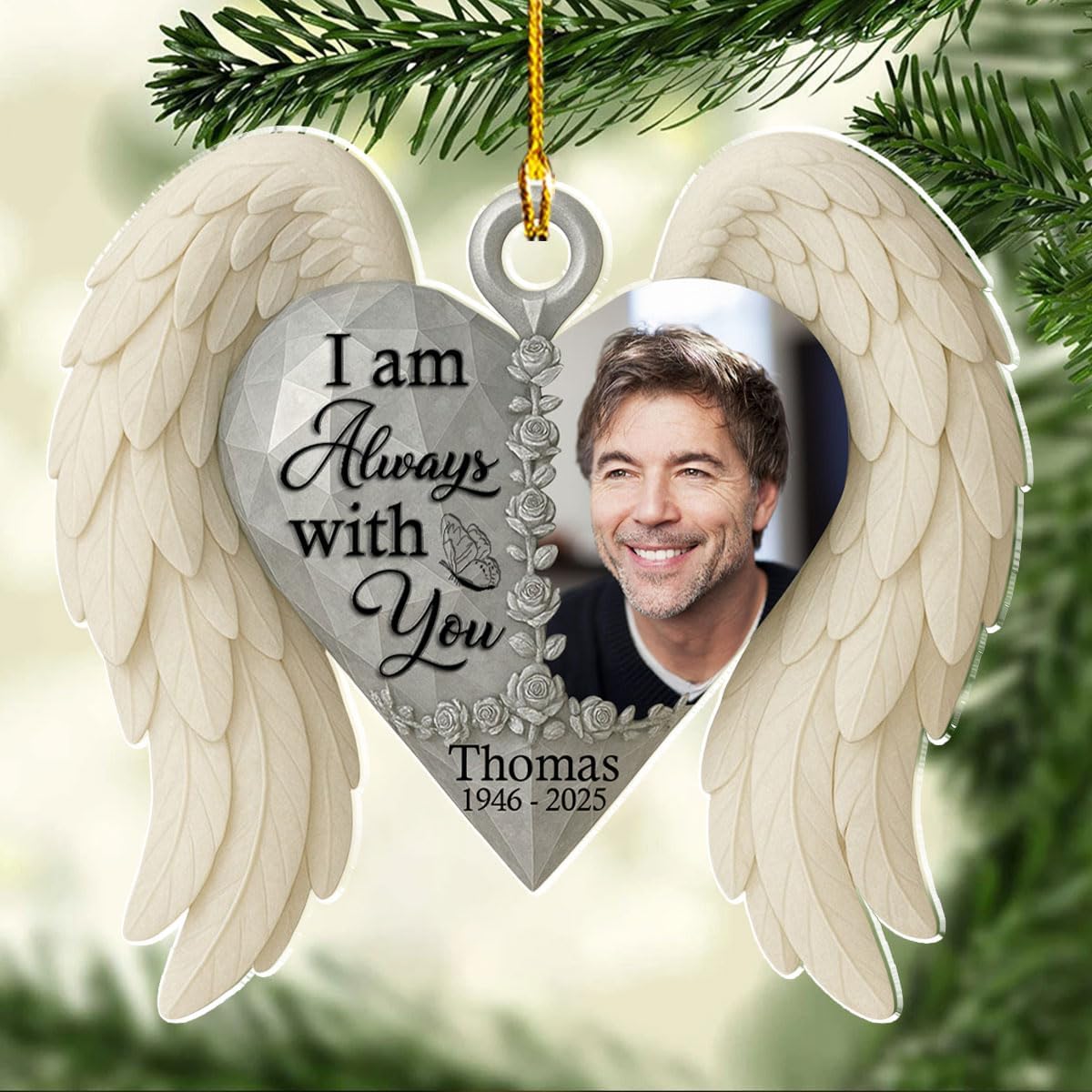 Personalized Memorial Acrylic Ornament – with You Forever, Custom Photo Gift for Christmas, Family, Loss of Loved Ones Loved Ones, Sympathy Gifts for Deceased