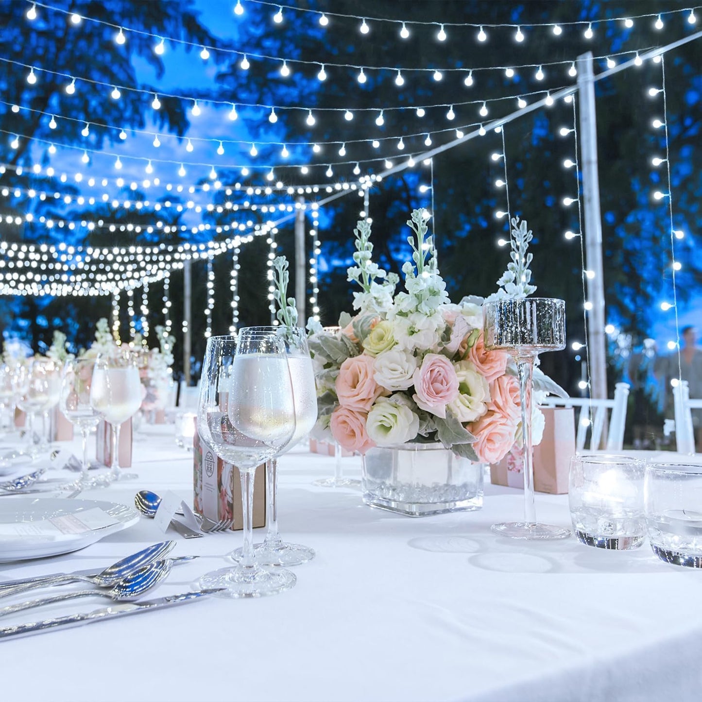 JMEXSUSS 100ft Globe String Lights Indoor Outdoor Waterproof, 200 LED White Christmas Fairy Lights Plug in with Remote, Connectable Hanging Lights for Bedroom Tent Camping Patio Wedding Garden Decor