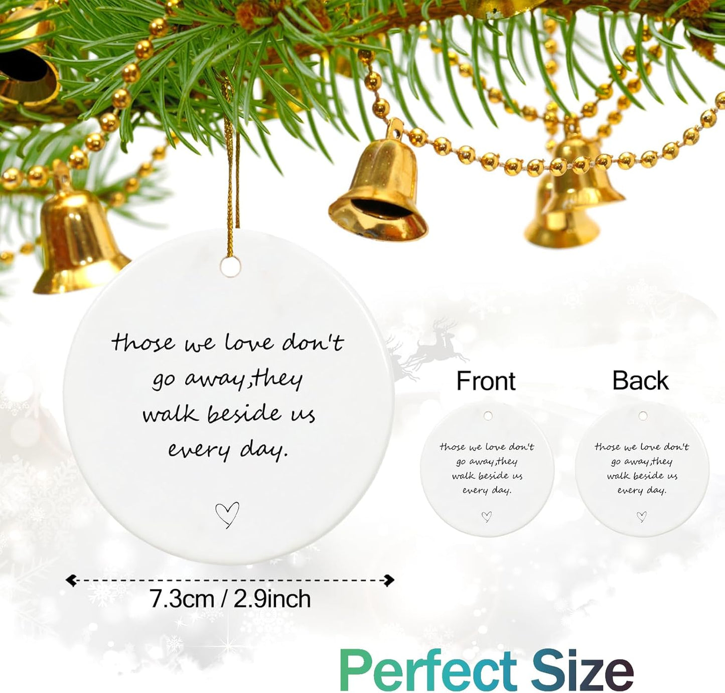 Those We Love Don't Go Away, Memorial Ornaments for Loss of Loved One, Sympathy Gift, Memorial Gifts, Ceramic Keepsake in Loving Memory Ornaments with Ribbon and Gift Box