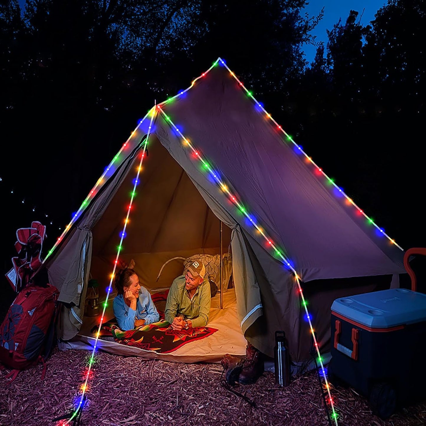 164FT Rope Lights Outdoor, 500 LED Rope Lights Indoor Waterproof, 8 Modes Plug in Connectable String Lights for Outside Garden, Deck, Patio, Pool, Bedroom, Landscape, Party Decorations - Multicolor