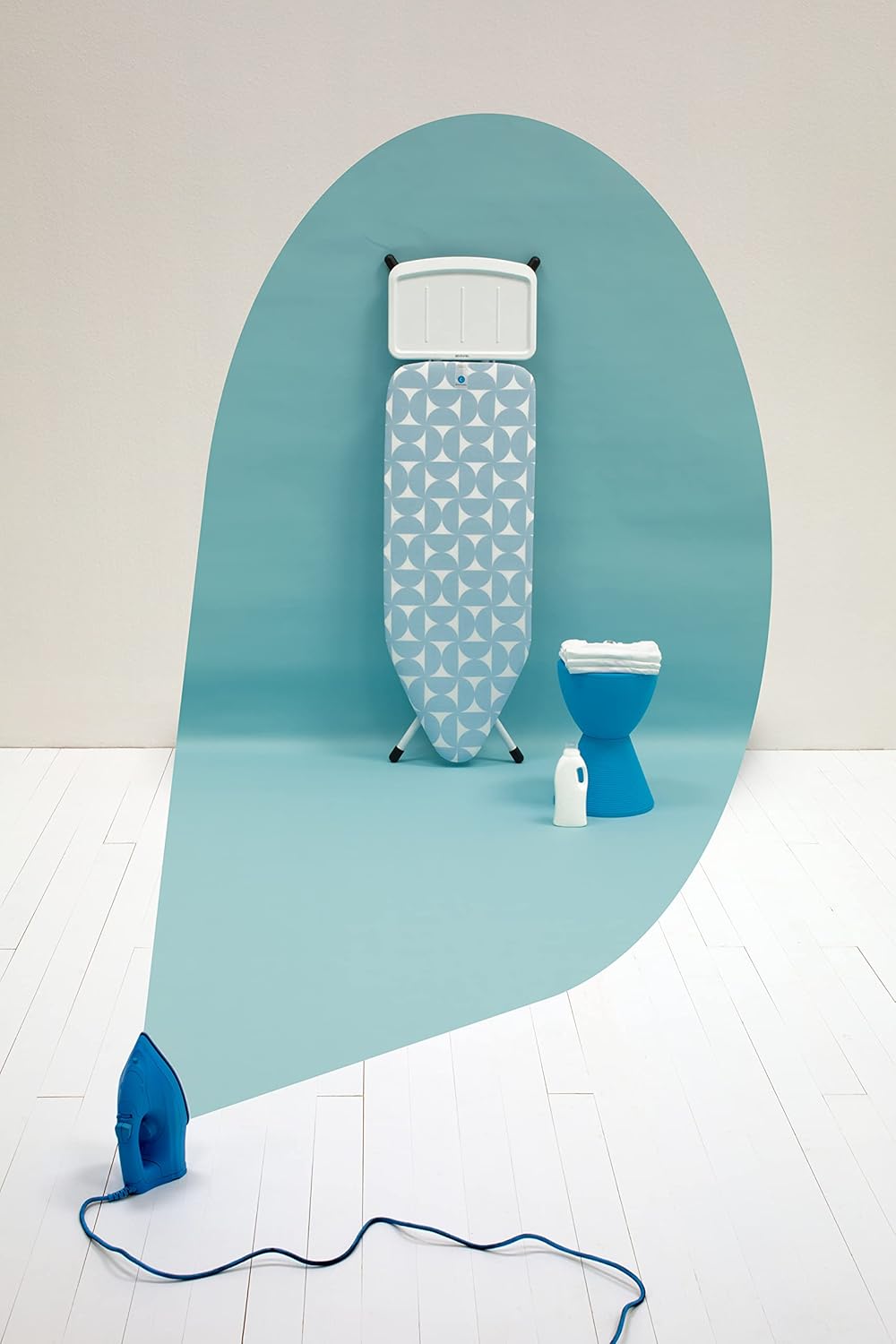 Brabantia Size C Ironing Board (49x18 in) 7 Height Options, Solid Steam Unit Holder (Fresh Breeze) Non-Slip Feet, Anti-Collapse Child Locks
