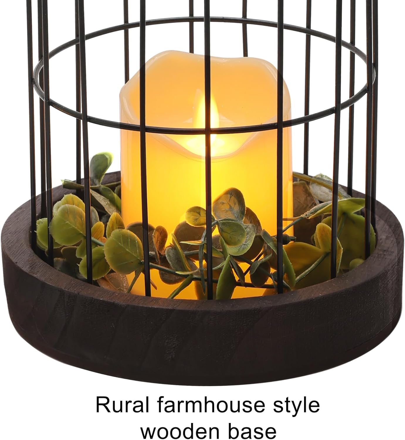 PHOSPHOR Home Decor Candle Lanterns, Set of 2 Rustic Cage Candle Holder, Tian Yuan Nong she，for Living Room, Fireplace Mantle, Dining Table Centerpieces Home Kitchen Decor