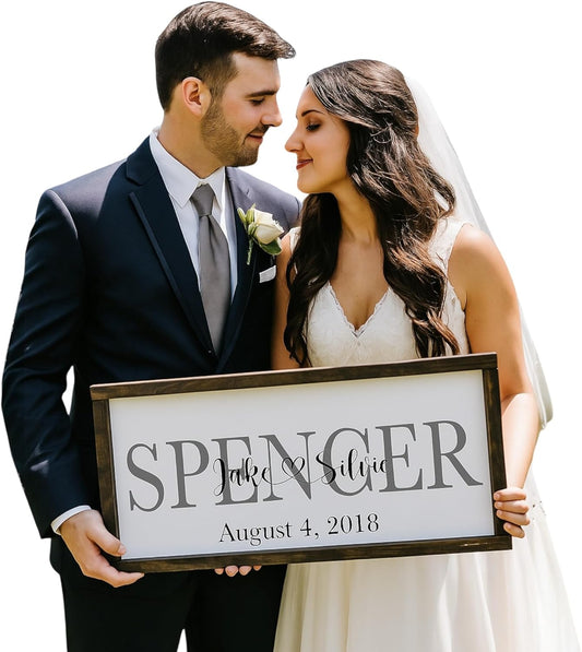 personalized wedding sign custom wedding sign marriage ceremony decorations Newlywed gifts personalized family name sign custom last name wall decor (FS05-Family Name)
